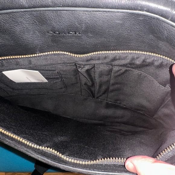 NWT Unisex Coach Black Leather Laptop/Briefcase/Computer BAG - Picture 10 of 12